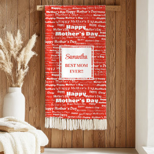 Moderne handgetekende lettering Moederdag cadeau Sherpa Deken