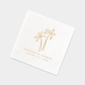 Moderne handgetekende palmbomen bruiloft folie servetten (Links)