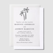 Moderne handgetekende palmbomen bruiloft vellum uitnodigingen (Offset)