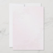 Moderne, handgetekende, Patel roze bloem uitnodigi (Achterkant)