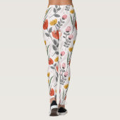 Moderne handgetekende tulpen Leggings (Achterkant)