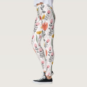 Moderne handgetekende tulpen Leggings (Links)