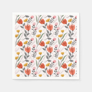 Moderne handgetekende tulpen servetten