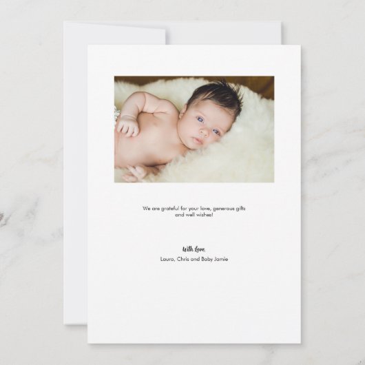 Moderne handlettering 2 aangepaste foto's Baby sho Bedankkaart (Achterkant)