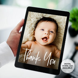Moderne handlettering aangepaste Baby shower foto Aankondiging