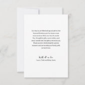 Moderne Handlettering Custom Baby Meisje Douche Fo Bedankkaart (Achterkant)