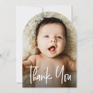 Moderne handlettering op maat 2 foto's baby shower kaart