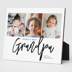 Moderne handlettering 's Werelds Beste Opa Foto's Fotoplaat