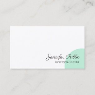Moderne Handscriptnaam Mint Green White Visitekaartje