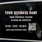 Moderne handtekening minimalistische QR code auto  Raamsticker