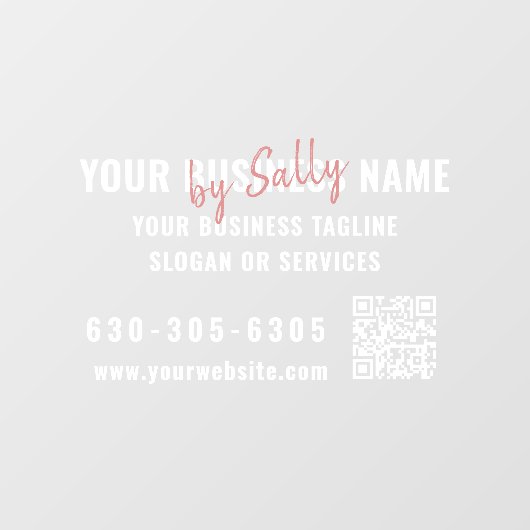 Moderne handtekening minimalistische QR code auto  Raamsticker (Vel)