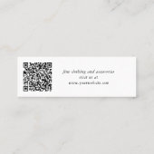 Moderne handtekening script QR-code hanglabel Mini Visitekaartje (Achterkant)