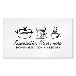 Moderne handtekening thuisgemaakte voeding Koken b Magnetisch Visitekaartje