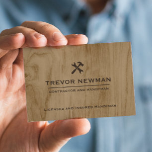 Moderne handyman Carpenter Tools Wood Visitekaartje
