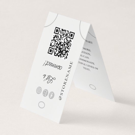 Moderne hangende armbandhouder met Logo QR-code Visitekaartjes (Voorkant)