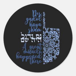 Moderne Hanukkah-dreidel-mirakelstickers Ronde Sticker