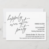 Moderne 'Happily Ever After' Bruiloftsfeest Kaart (Voorkant)