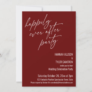 Moderne Happily Ever After Feest Bordeaux Ontvangs Kaart