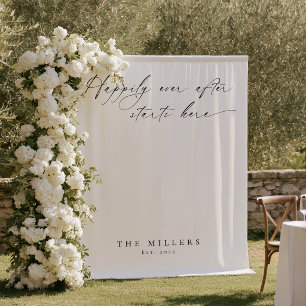 Moderne 'Happily Ever After' Trouwachtergrond Wandkleed