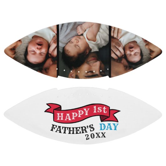 Moderne Happy 1st Fathers Day Photo Collage American Football (Panelen)