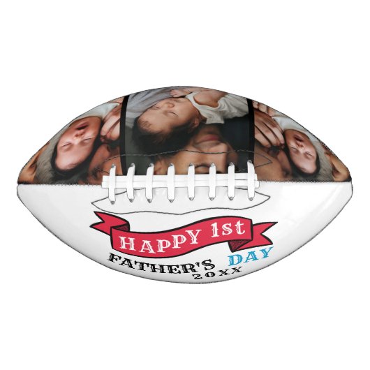Moderne Happy 1st Fathers Day Photo Collage American Football (Voorkant)