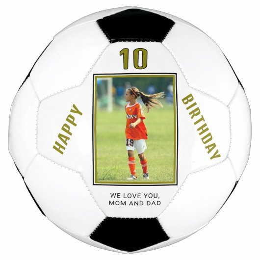 Moderne Happy Birthday Custom Photo Voetbal (Voorkant)