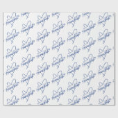 Moderne Happy Chanoeka Typografie Hart Cadeaupapier (Vlak)