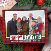 Moderne Happy New Year Foto Red Pset