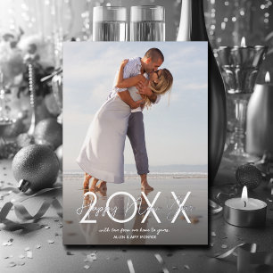 Moderne Happy Nieuwjaarsfoto Folie Feestdagenkaart