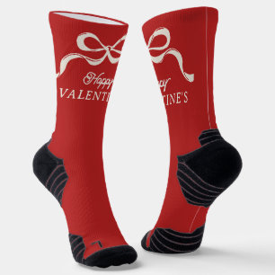 Moderne HAPPY VALENTIJNSE Bows Retro Red UNISEX Sokken