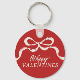 Moderne HAPPY VALENTIJNSE Bows Trendy Red Sleutelhanger