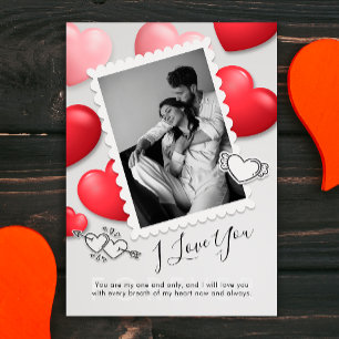 Moderne Happy Valentines Dag Foto Vakantie Kaart