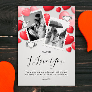 Moderne Happy Valentines Dag Foto Vakantie Kaart
