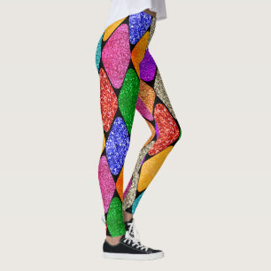 Moderne Harlekijn Patroon Glitterend Mardi Gras Leggings