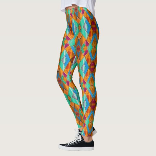 Moderne Harlekijndiamanten - Helder Vet Kleurrijk Leggings (Links)