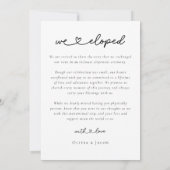 Moderne Hart Calligrafie Net Getrouwd Foto Aankondiging (Achterkant)