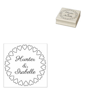 Moderne Hart Cirkel Krans Eenvoudige Elegante Trou Rubberstempel