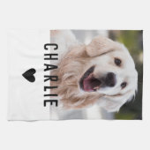 Moderne Hart Hond Fotonaam Theedoek (Horizontaal)