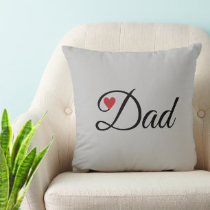 Moderne Hart Papa op Zilver Grijs Kussen