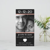 Moderne Hart Save The Dates (Perzik) Date (Staand voorkant)