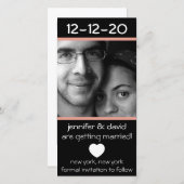 Moderne Hart Save The Dates (Perzik) Save The Date (Voorkant / Achterkant)