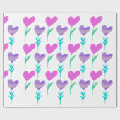 Moderne hartbloem Valentijnse Cadeaupapier (Vlak)