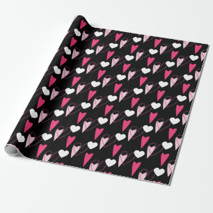 Moderne Harten Gemengd Patroon Cadeaupapier