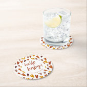 Moderne harten Genderneutrale Baby shower Partij Ronde Kartonnen Onderzetter (Insitu)