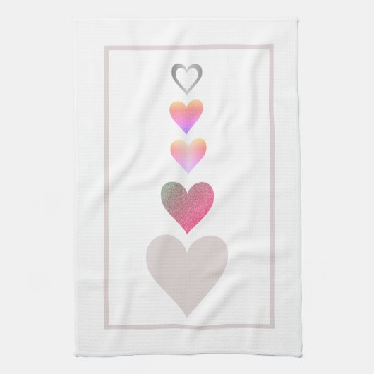 Moderne harten klinken eenvoudig theedoek (Verticaal)