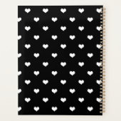 Moderne harten patroon zwart gepersonaliseerd planner (Achterkant)