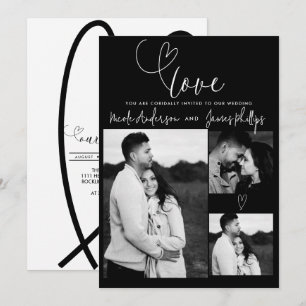 Moderne Harten Zwart & Wit Minimaal LIEFDE Huwelij