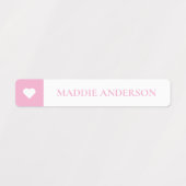 Moderne Hartjes Kinderen Kleur Gecodeerde Naamlabe Labels (Design 1)