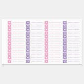 Moderne Hartjes Kinderen Kleur Gecodeerde Naamlabe Labels (Vel)