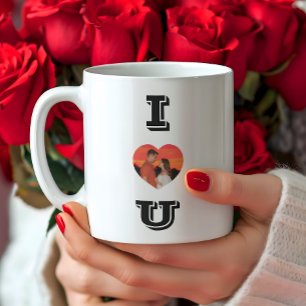 Moderne hartvormige foto I Love U Koffiemok